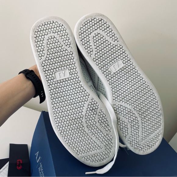 AJ ARMANI JEANS Genuine Bianco-white Sneaker Trainers Mens Shoes Size UK 8 - Picture 7 of 10